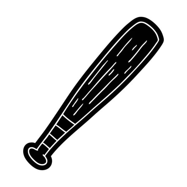 Kreslená ikona kresba baseballovou pálkou — Stockový vektor
