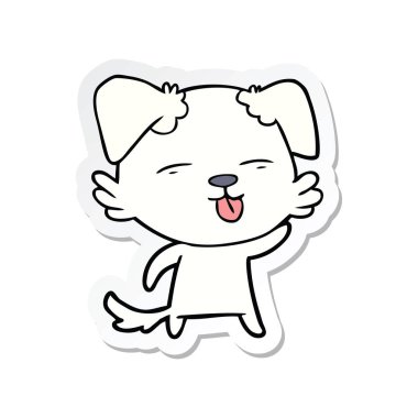 etiket dilini bir karikatür köpek