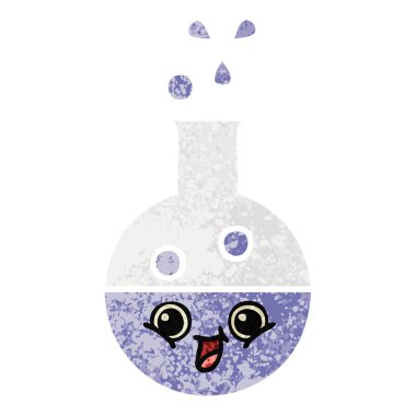 Retro illüstrasyon stil karikatür tüp bebek