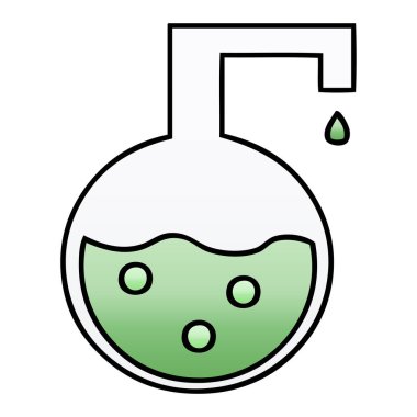 bilimsel bir deney degrade gölgeli karikatür