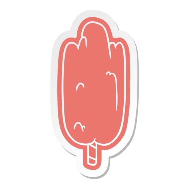 çizgi film etiketi tek yeşil ağaç