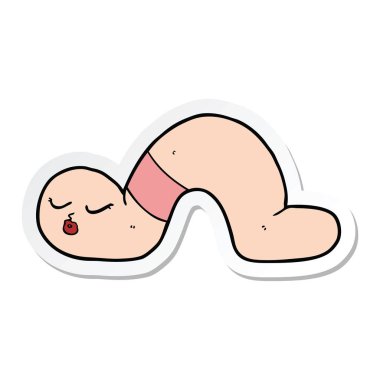 bir çizgi film solucanın etiket