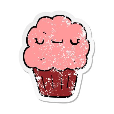 bir çizgi film Muffin sıkıntılı etiket