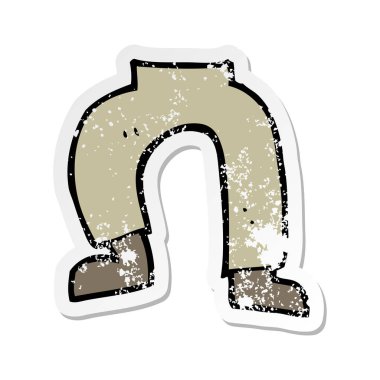 bir çizgi film bacak Retro sıkıntılı etiket