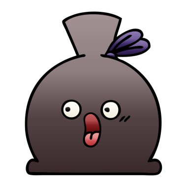 Degrade gölgeli karikatür çuval