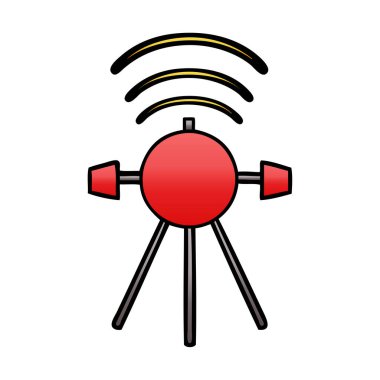 Degrade gölgeli karikatür uydu