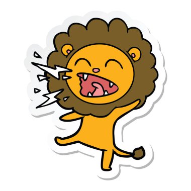 kükreyen aslan çizgi film etiketi