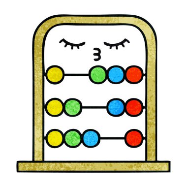 Retro grunge doku karikatür bir abaküs