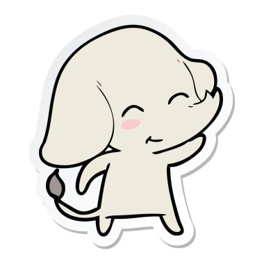 etiket sevimli çizgi fil