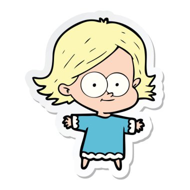 bir mutlu çizgi film kız etiketi