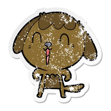 sevimli çizgi köpeklerin sıkıntılı etiket