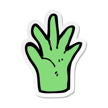 çizgi film yeşil el simgesi etiket