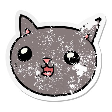 bir karikatür kedi sıkıntılı etiket