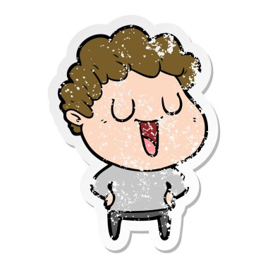 gülünecek bir çizgi film adamın sıkıntılı etiket