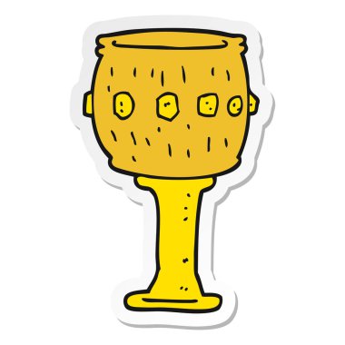 bir çizgi film kadehi etiket