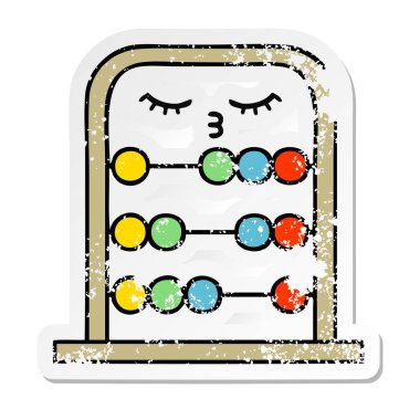 sevimli çizgi abacus sıkıntılı etiket