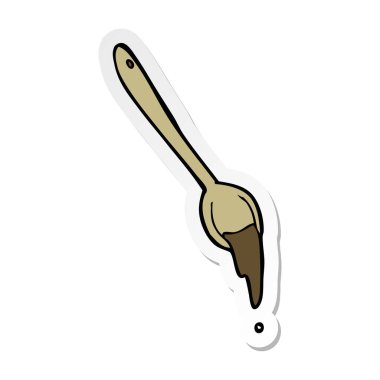 etiket bir karikatür kaşık