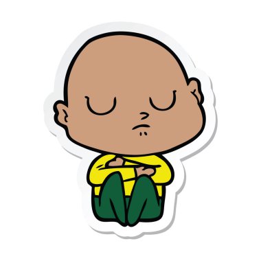 etiket bir karikatür kel adam