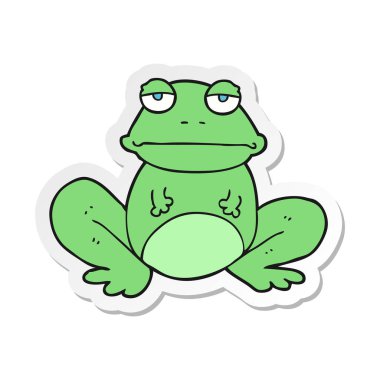 etiket bir karikatür kurbağa