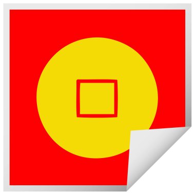 etiket karikatür durdur düğmesinin peeling Meydanı