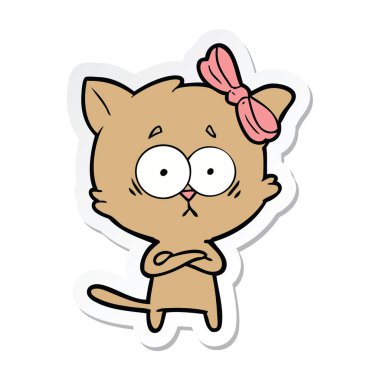 etiket bir karikatür kedi