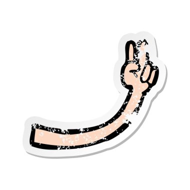 bir çizgi film kolu Retro sıkıntılı etiket