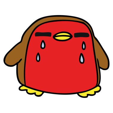 çizgi film sevimli kawaii kırmızı robin 