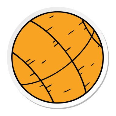 elle çizilmiş etiket karikatür doodle bir sepet topu