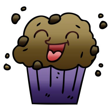 ilginç degrade gölgeli karikatür mutlu muffin