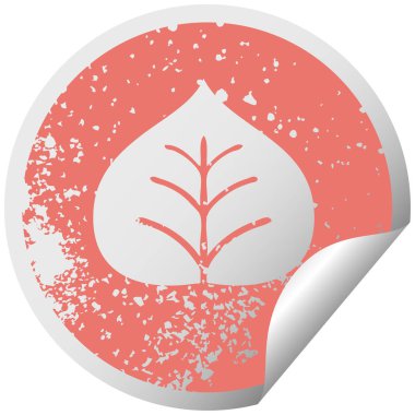 sıkıntılı dairesel peeling etiket sembolü bir sonbahar yaprak