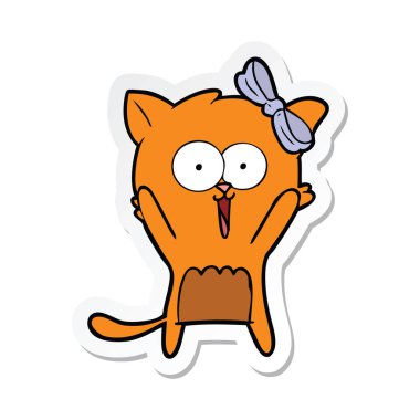 etiket bir karikatür kedi