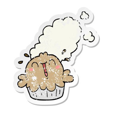 sevimli çizgi pastası sıkıntılı etiket