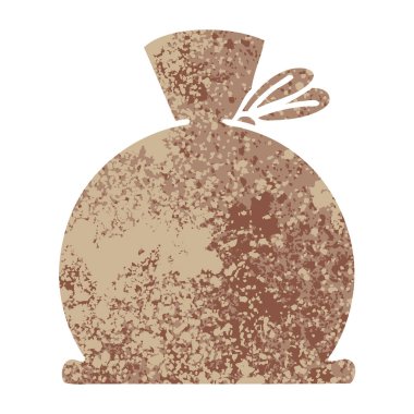 Retro illüstrasyon tarzı çizgi film çanta