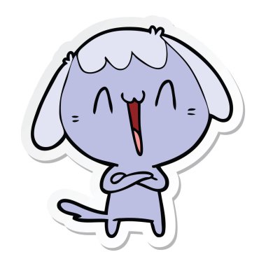 sevimli çizgi köpek etiket