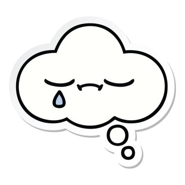 sevimli çizgi düşünce balonu etiket