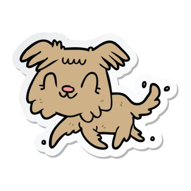 etiket bir karikatür köpek