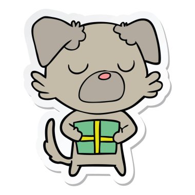 etiket bir karikatür köpek