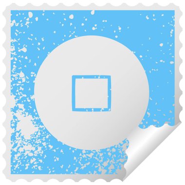 sıkıntılı kare etiketi simgesi Durdur düğmesini peeling