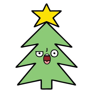 sevimli çizgi bir Noel ağacı