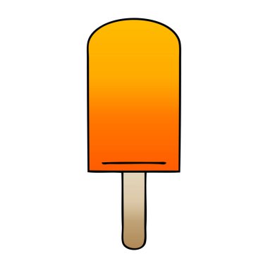 Degrade ilginç karikatür turuncu Buz lolly gölgeli