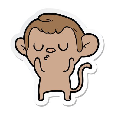 etiket bir karikatür maymun