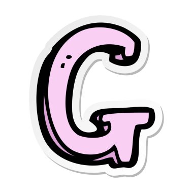 bir çizgi film mektup G Sticker