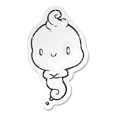 bir çizgi film hayaletin sıkıntılı etiket