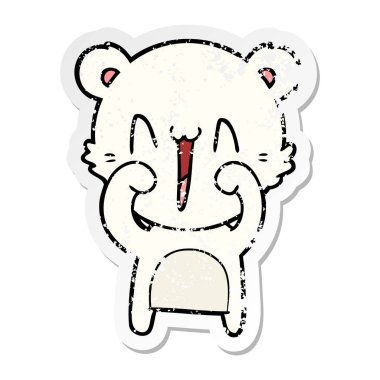 mutlu kutup ayısı karikatür sıkıntılı etiket