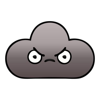 Degrade gölgeli karikatür fırtına bulutu