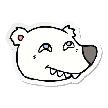 etiket bir karikatür kutup ayısı yüz