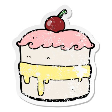 bir çizgi film pasta sıkıntılı etiket