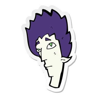 etiket bir karikatür vampir kafa