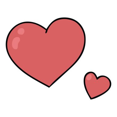 ilginç karikatür pembe kalpler el çekilmiş