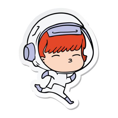 etiket astronot çalıştıran bir karikatür